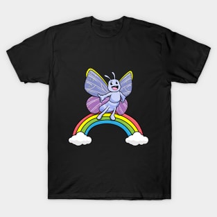 Butterfly with Rainbow and Clouds T-Shirt